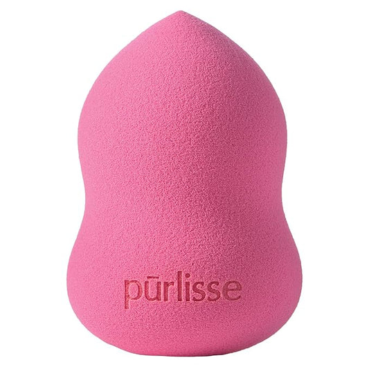 pürlisse Perfect Glow Makeup Sponge for Foundation - Blending Sponge for Liquid, Cream & Powder - Reusable & Latex-Free Makeup Applicator - Precision Rounded Edges for Seamless Coverage (1 Count)