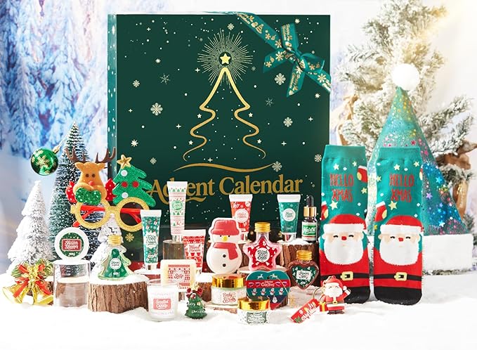 Advent Calendar 2025 – Skincare Gift Set for Women, 24 Day Christmas Gifts, Holiday Beauty Gift Box, Spa Gift Basket for Mom & Teen Girls