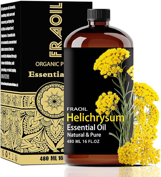 Helichrysum Essential Oil, Helichrysum Oil 16 Fl Oz 480 ML for Diffuser Humidifier Yoga Cleaning DIY Candle Soap Making Perfume Gift for Women Essential Oils