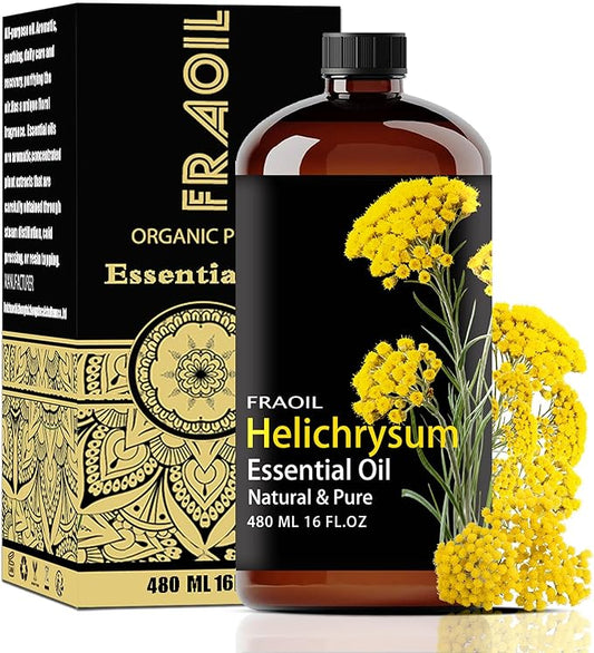 Helichrysum Essential Oil, Helichrysum Oil 16 Fl Oz 480 ML for Diffuser Humidifier Yoga Cleaning DIY Candle Soap Making Perfume Gift for Women Essential Oils