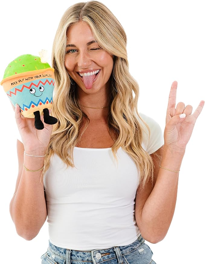 Punchkins Guacamole Plushie - Rock Out with Your Guac Out Cute Guacamole Plush, Gift for Avacado Lovers, Food Plush Toy for Gifting