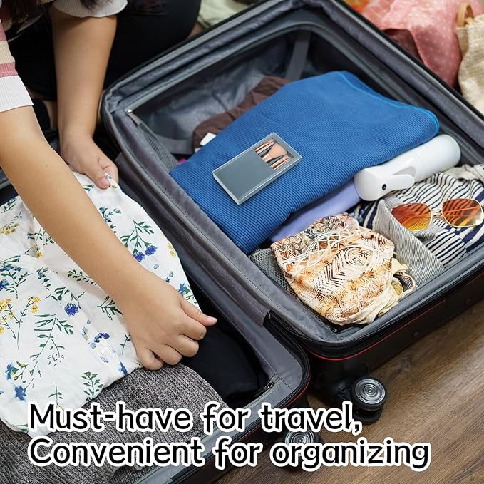 5 Pcs Mini Makeup Brushes, Travel Makeup Brush Set, Professional Cosmetic Brush with Case and Mirror, Portable Travel Size Make up-Brush, Complete Function Cosmetic Brushes Kit for Women (Blue)