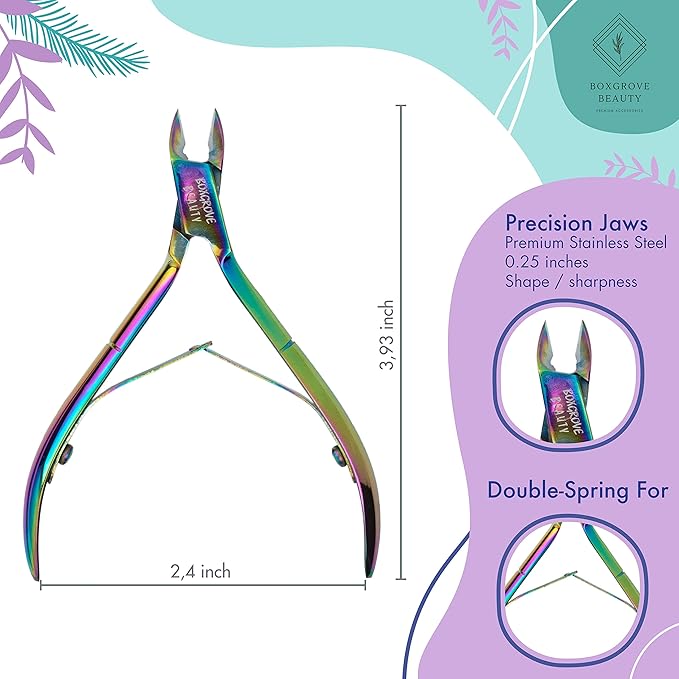 Professional Cuticle Cutter & Pusher Trimmer Manicure Tools with Double Spring – Perfect Nail Care Tool for Manicure & Pedicure Beauty at Home/Spa/Saloon