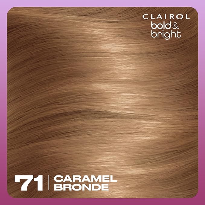 Clairol Bold & Bright Permanent Hair Dye, 71 Caramel Bronde Hair Color, Pack of 1