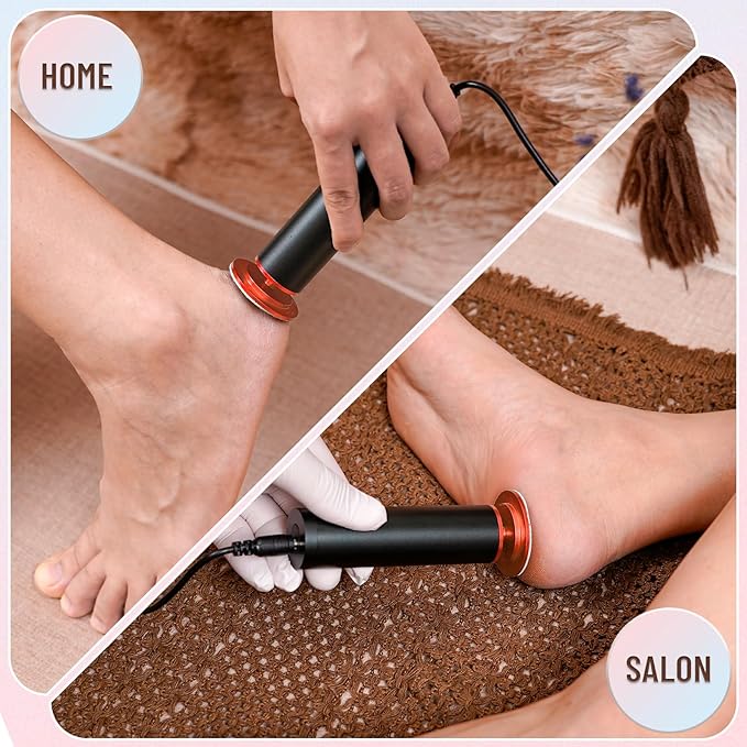 Dermawave Electric Foot File Callus Remover for Feet, Professional Foot Scrubber Sander Grinder for Dead Skin Cracked Heel, Pedicure Tool with 60 Sandpaper Discs for Men & Women