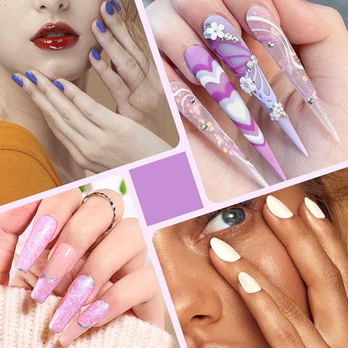 Acrylic Nail Brush Size 12, 100% Pure Kolinsky Nail Brush for Acrylic Application, Professional Nail Extension Manicure Tool Nail Drawing Pen for DIY Home Salon(Purple)