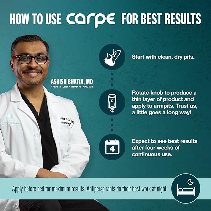 Carpe Deodorant Underarm Antiperspirant - Advanced Sweat & Odor Protection Formula - Sport Deodorant for Men & Women - Combat Excessive Sweating with Odor Control - Clean Sport Scent (Pack of 3)