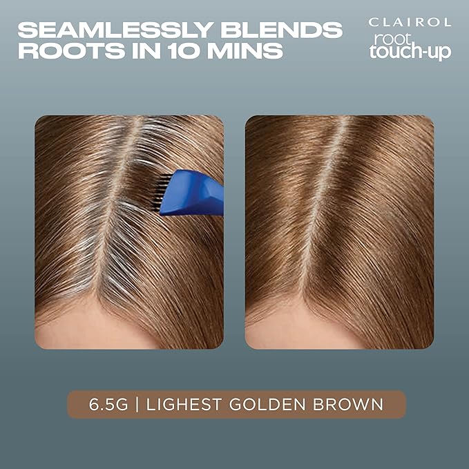 Clairol Root Touch-Up by Nice'n Easy Permanent Hair Dye, 6.5G Lightest Golden Brown Hair Color, Pack of 1