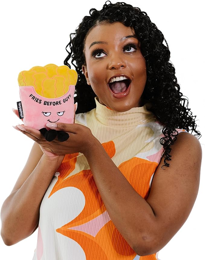 Punchkins French Fry Plushie - Exercise? You Mean Extra Fries Sassy French Fry Plush, Cute & Funny Plush Toy for Gifting