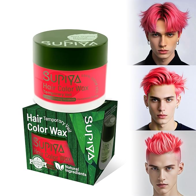 Temporary Hair Styling Color Wax, Green Blue Purple Red Hair Dye Color Wax Washable Natural Instant Hair Coloring Cream for DIY Hairstyle for Kids Men Women(Color #97W)