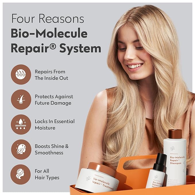 FOUR REASONS Bio-Molecule Repair Shampoo - Sulfate-Free Bond Repair Shampoo for Damaged & Dry Hair, Strengthens & Restores Moisture Balance - Vegan & Cruelty-Free