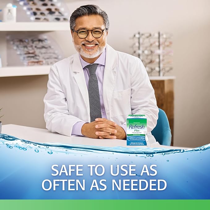 Refresh Plus Lubricant Eye Drops, Preservative Free, Single Use Containers, 30 Count