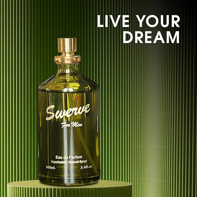 Swerve Sensual Woody Fragrance for Men | Long Lasting Cologne Aromatic Scent, Eau de Parfum Natural Spray - Great Holiday Gift, 3.4 Fl Oz/100 Ml