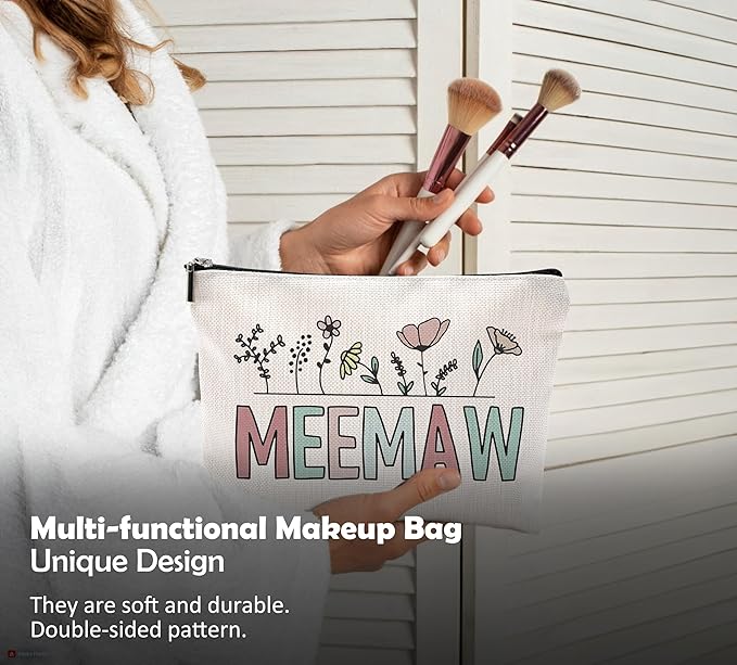 Meemaw Makeup Bag,Meemaw Gifts,Gifts For Memaw,Grandma Gifts,Gifts For Grandma,Grandma Birthday Gifts,Best Gifts For Grandma,Grandma Makeup Bag