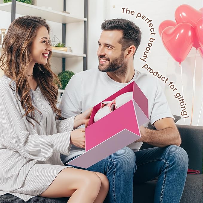 Red Light Therapy Mask for Face & Neck, LED Face Light Therapy,USB C Rechargeable,Infrared Mask for Home Working Travel Yoga (Blush)