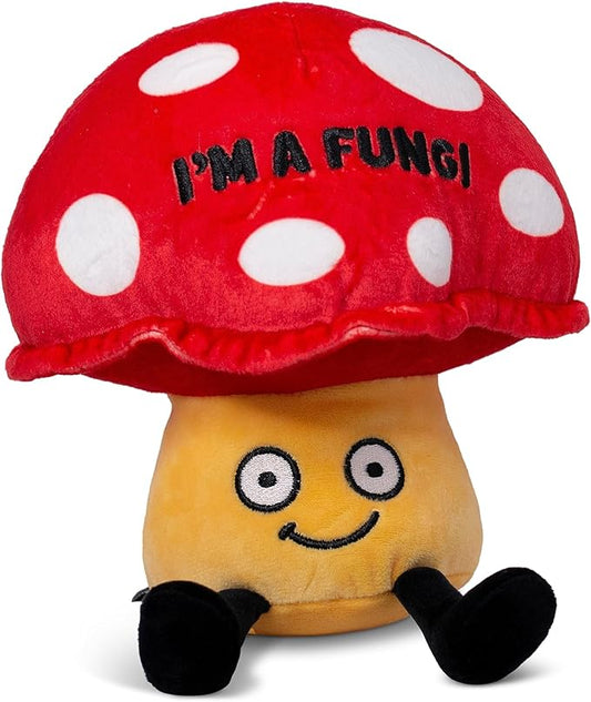 Punchkins Mushroom Plushie - I'm A Fungi Punny Mushroom Plush, Gift for Food Lovers, Cute Food Plush Toy for Gifting