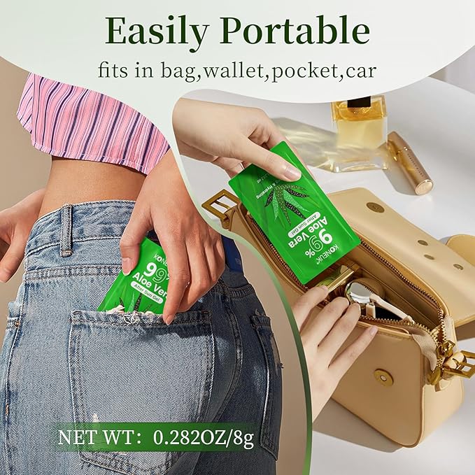 50 Pack Aloe Vera Gel for Face, Hair, Body, Skin, Sunburn Relief, 99% Pure Aloe Vera Gel for All Skin Types, Bulk Aloe Gel Travel Size for Soothing After Sun Skin Care Relief