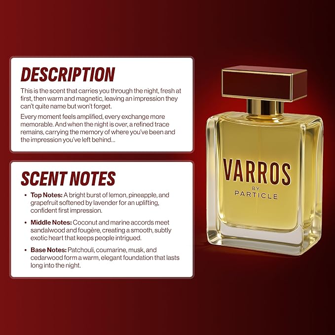 Particle Varros Cologne for Men 3.38 fl.oz Eau de Parfum