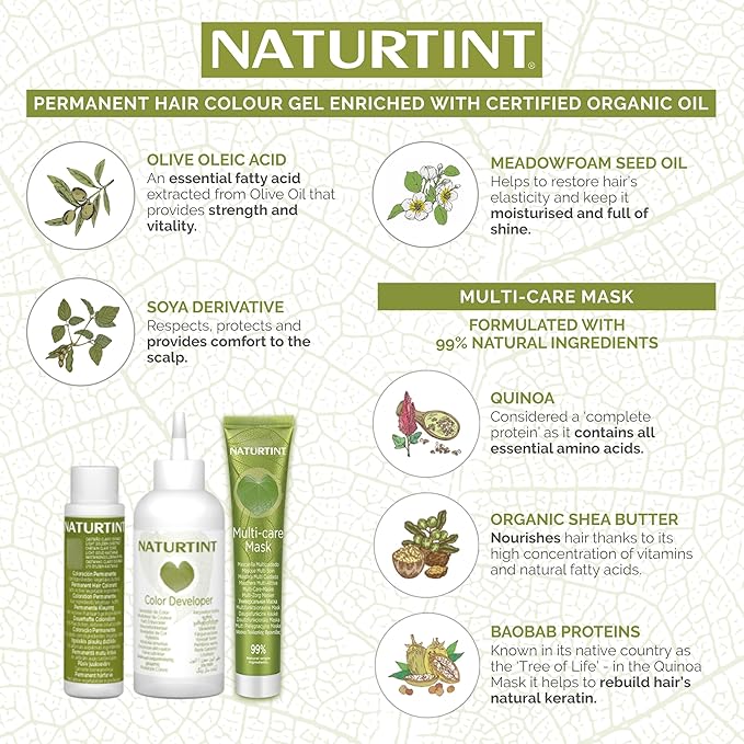 Naturtint 5G Light Golden Chestnut Permanent Hair Color (Pack of 1), Ammonia Free, Vegan, Cruelty Free, up to 100% Gray Coverage, Long Lasting Results (Packaging may vary)