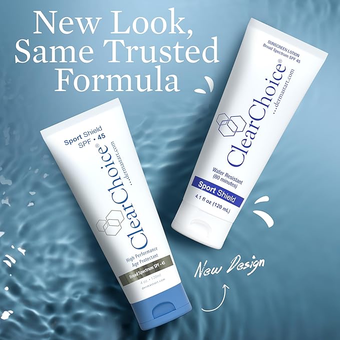 Clear Choice Sunscreen for Face SPF 45, Oil Free Sunblock & Light Moisturizer with Zinc Oxide, Reef-Safe, Broad Spectrum, Water-Resistant, No White Cast, Light Moisturizer, 4oz