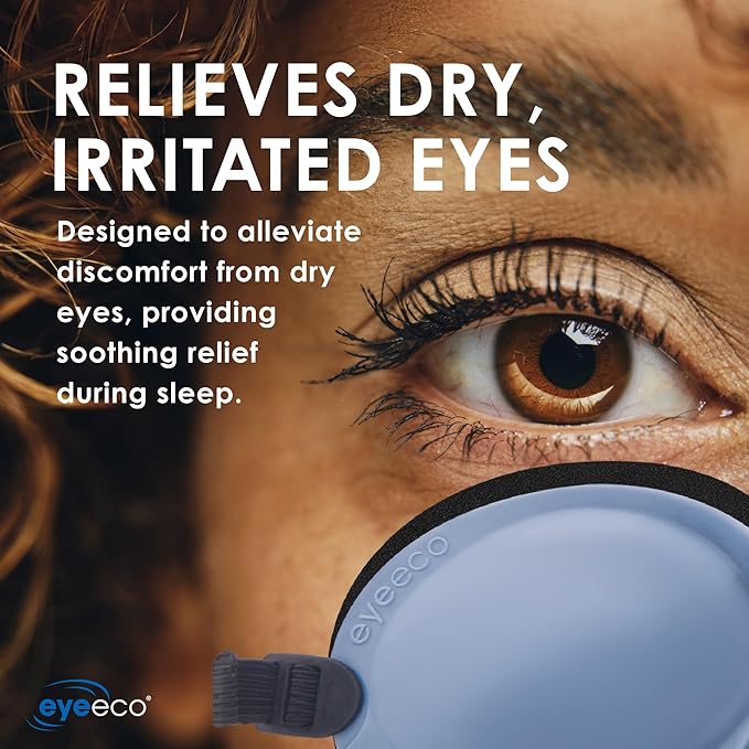 Eye Eco Tranquileyes Mini Sleep Eye Mask – Dark Eye Mask for Dry, Irritated Eyes - Soft Comfort Eye Shade - Adjustable Straps Creates Darkness – Travel, Nap, Sleep – Blue, Not One-Size-Fits-All