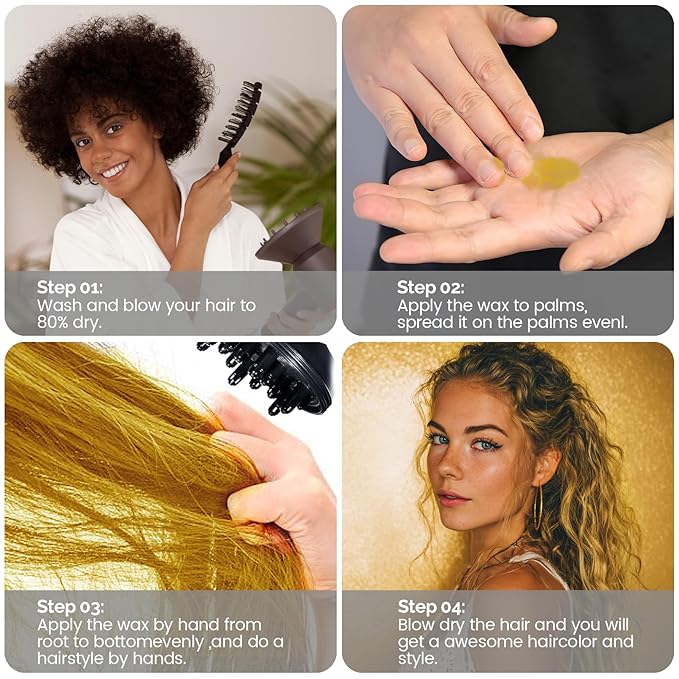 Gold Temporary Hair Color Wax - SOVONCARE Washable Hair Dye for Men & Women, All-Day Hold Disposable Hair Styling Clays for Party, Cosplay & Daily 4.23 oz