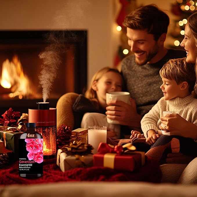 Geranium Essential Oil, Geranium Oil 4 Fl Oz 120ML for Diffuser Humidifier Yoga Cleaning DIY Candle Soap Making Perfume Gift for Women Essential Oils