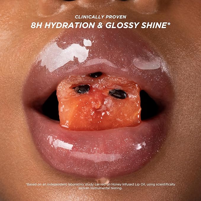 Gisou Honey Infused Hydrating Lip Oil, Nourishing Lip Moisturizer for Dry Lips, 0.27 fl oz (Watermelon Sugar)