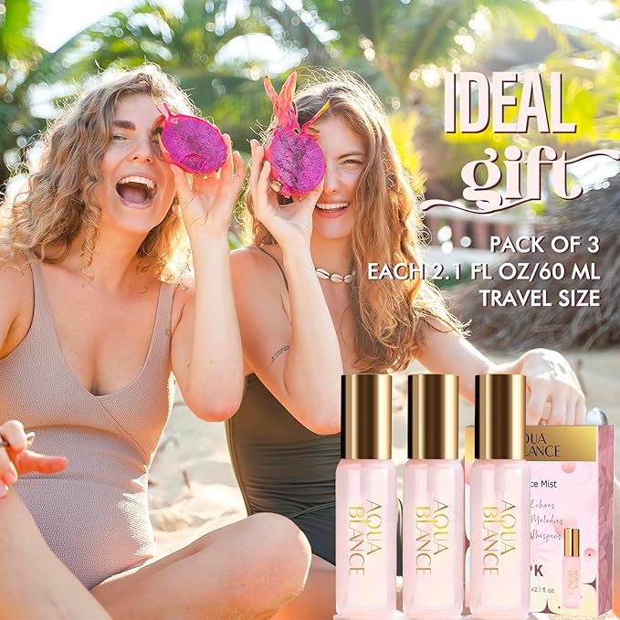 Body Spray for Women, Body Fragrance Mist Gift Set, 3-Pack, Each 60ml/2.1 FlOz, Travel Size Three Scents, Womens Body Spray