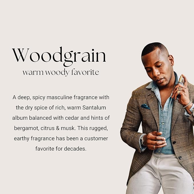 Caswell-Massey Woodgrain Sandalwood Gold Cap Cologne, Richly Sensual Santalum Album Men’s Cologne with Cedary and Hints of Citrusy Musk, 3 Fl Oz