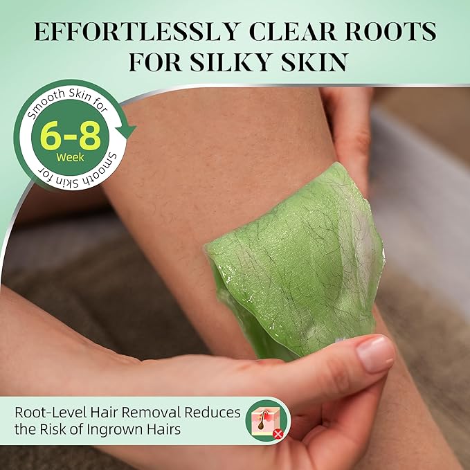 LANSLEYWAX Digital Waxing Kit for Women Men - Green Waxing Machine with 39 Accessories - Hard Wax Kit for Arms Legs Brazilian Bikini Facial Sensitive Skin, Wax Warmer Hair Removal for Home/Salon Use