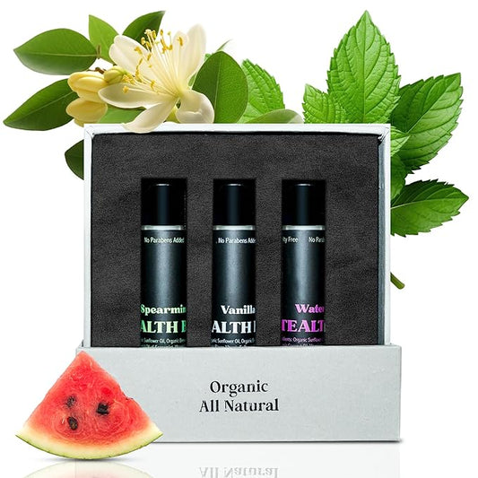 Organic Variety Lip Balm - SPF 15 Sun Protection, Moisturizing Lip Balm, Includes Watermelon, Vanilla and Mint Lip Balms, Chapstick & Smooth Chapped Lips, 3-Pack