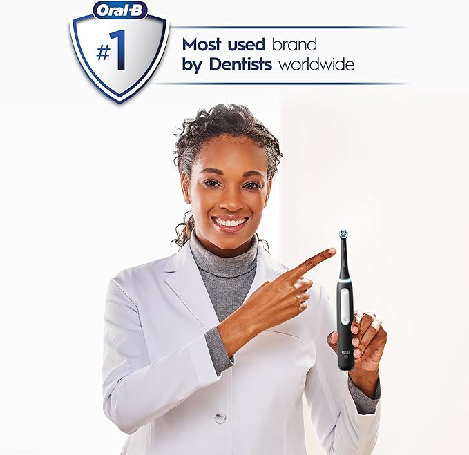 Oral-B iO Deep Clean Rechargeable Electric Powered Toothbrush, Icy Blue with iO Series 3 Limited, 2 Brush Heads and Travel Case - Pressure Sensor to Protect Gums - 3 Cleaning Settings - 2 Minute Timer