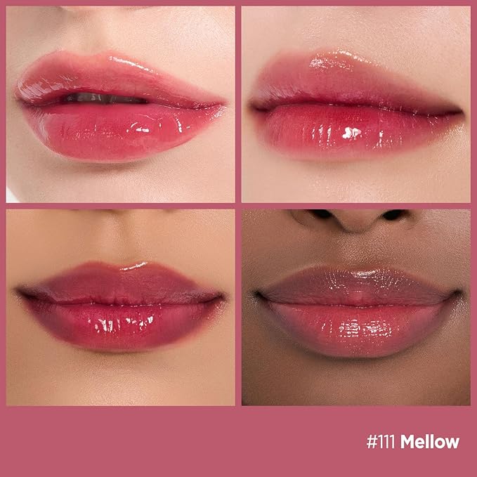 Laka Fruity Glam Tint, 4.5g/0.15oz, Glowing Lip Stain with Wide Color Spectrum, Hydrating & Lightweight Texture, Long-Lasting Bold Stain, Non-Sticky, Vegan, K-Beauty (#111 Mellow)