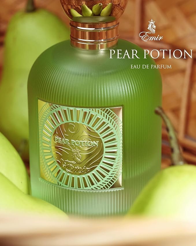 Paris Corner | Pear Potion EDP 3.4 Fl Oz | Unisex Pear Perfume from the Emir Series with Fruity Notes Fragrance