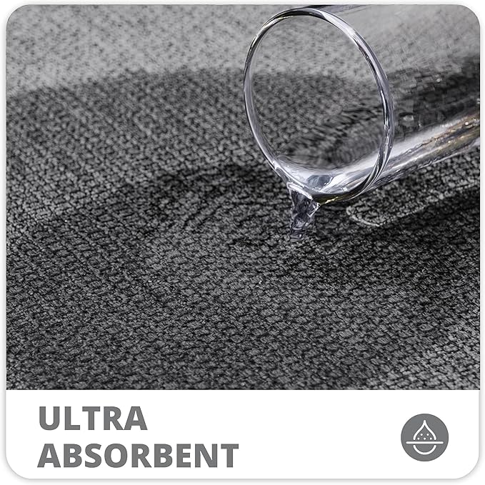 Bathroom Rugs Set 2 Pieces,Thin Bathroom Mats,Toilet Rugs,Quick Dry,Non-Slip,Machine Washable,Low Pile,Absorbent Bath Mats,Shower,Sink,Home Decor Accessories.Dark Grey,1'5"x2'3"+1'8"x2" U Shape