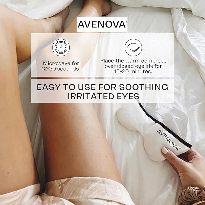 Avenova Eye Compress Mask - Reusable & Microwaveable Eye Mask for Irritated Eyes - Stye, Headache, Allergy & Sinus Relief