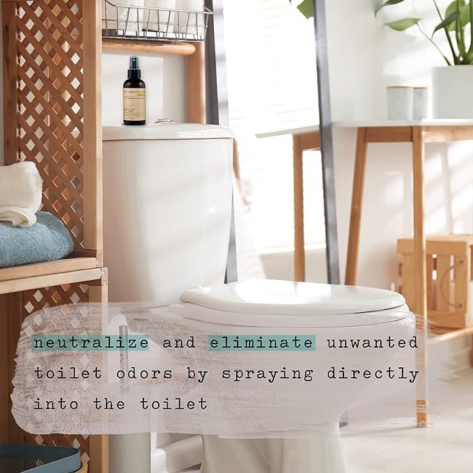 Air Essentials Essential Oil Toilet Spray - Odor Eliminator & Air Freshener - Made with Pure Essential Oils - Lemon Burst - 4 Ounce