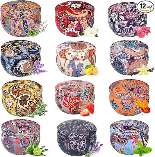 Scented Candles Gift Set for Women, Primevolve 12 Pack 2.5 Oz Soy Wax Travel Tin Aromatherapy Candles for Home Scented, Perfect for Birthday, Christmas, Stress Relief, Spa, Bath, and Home Decor