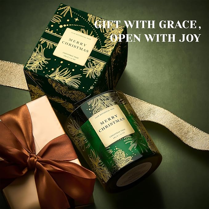 M&SENSE Holiday Scented Candle Gift for Women and Men - Christmas Tree, 10 oz Soy Wax, Birthday, Holiday, Christmas,New Year Gift