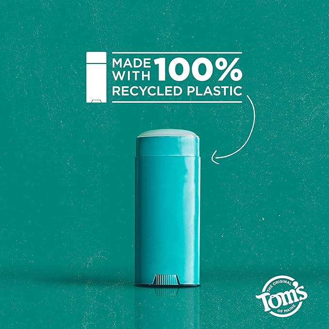 Tom’s of Maine Unscented Aluminum Free Natural Deodorant For Women & Men | Goes on Clear | Odor & Wetness Protection | Naturally Derived and Moisture-Locking Ingredients | 3.25 oz (2 Pack)