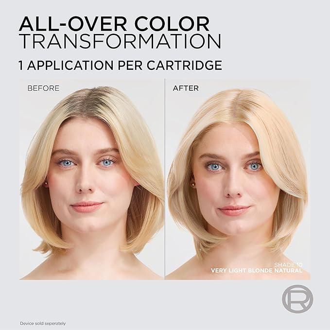 L'Oreal Paris Colorsonic Permanent Hair Dye Cartridge, Vibrant Hair Color for Root Touch Up, Gray Coverage or All Over Color in just 5 Minutes, 9 Light Natural Blonde (Coloring Device Sold Separately)