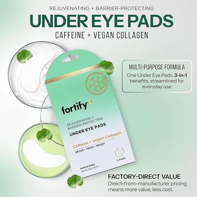 Under Eye Patches For Puffy Eyes and Dark Circles - Caffeine, Collagen & Zeolite - 3-in-1: Detox, Treat, Boost - Dermatologist Tested, Anti-Aging, Anti wrinkle Patches- 20 Pairs
