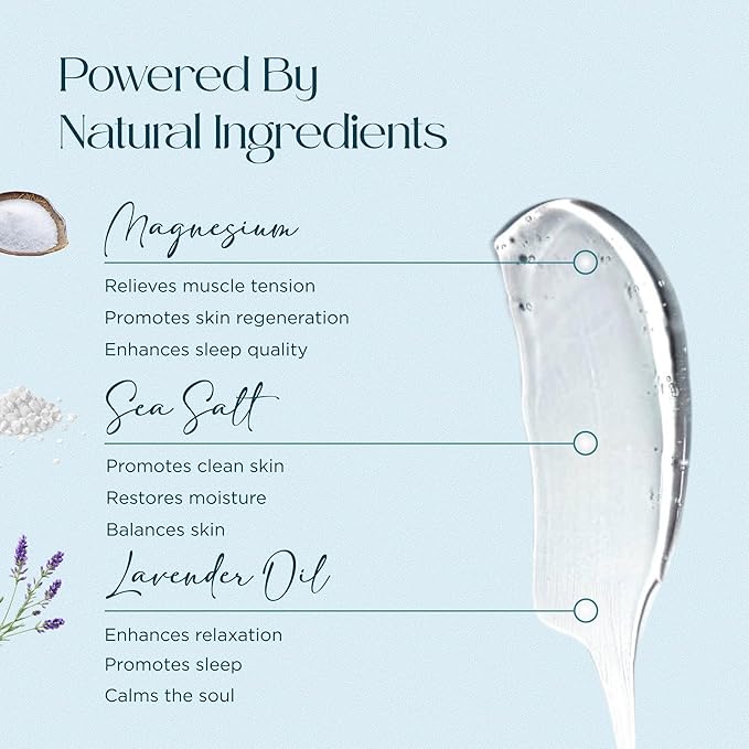 Abundant Natural Health Ocean Soothe Flare Relief Bath Soak with Highly Concentrated Pure Magnesium Salts and Lavender Oil to Help Relieve Problematic and Dry Skin, Safe for Sensitive Skin, 500mL