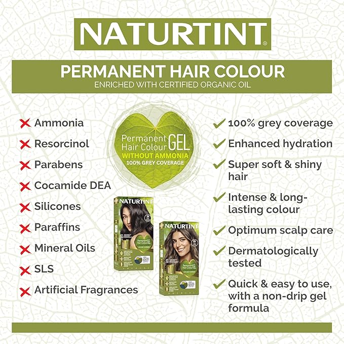 Naturtint 8C Copper Blonde Permanent Hair Color (Pack of 1), Ammonia Free, Vegan, Cruelty Free, up to 100% Gray Coverage, Long Lasting Results (Packaging may vary)