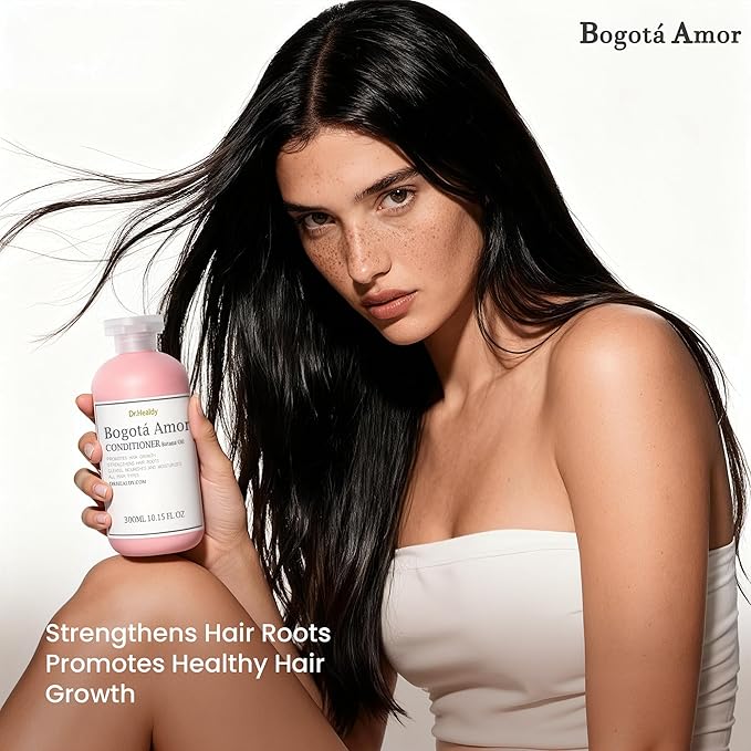Dr.Healdy Bogota Amor Conditioner - Deep Color Safe Hair Care for Women, Batana Oil, Bonding Repair Dry Extremely Damaged Fine Curly Color Treated Hair Treatment for Men, 10.15 oz Pink - DHBAC