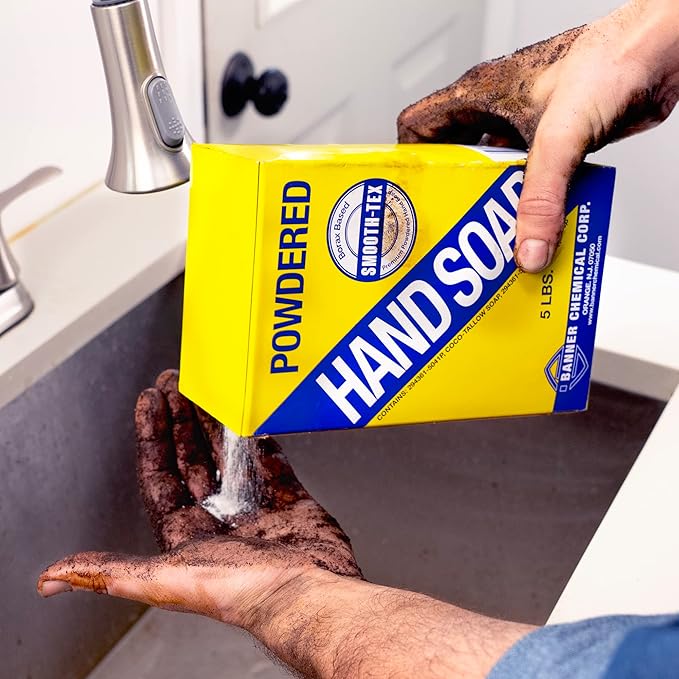 Smooth-Tex Borax Powdered Hand Soap - Heavy Duty Industrial Hand Wash - Removes Grease, Grime and Oil from Hands for Mechanics & Industrial Workers, Compare to Boraxo - 5 lbs (6 Pack)