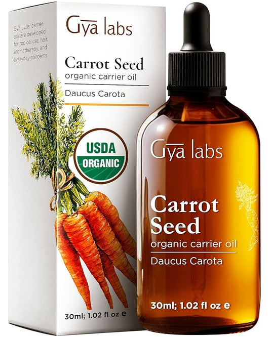 Gya Labs Carrot Seed Carrier Oil - 1 Fl Oz - for Hair, Skin, Face, Scalp & Body Massage