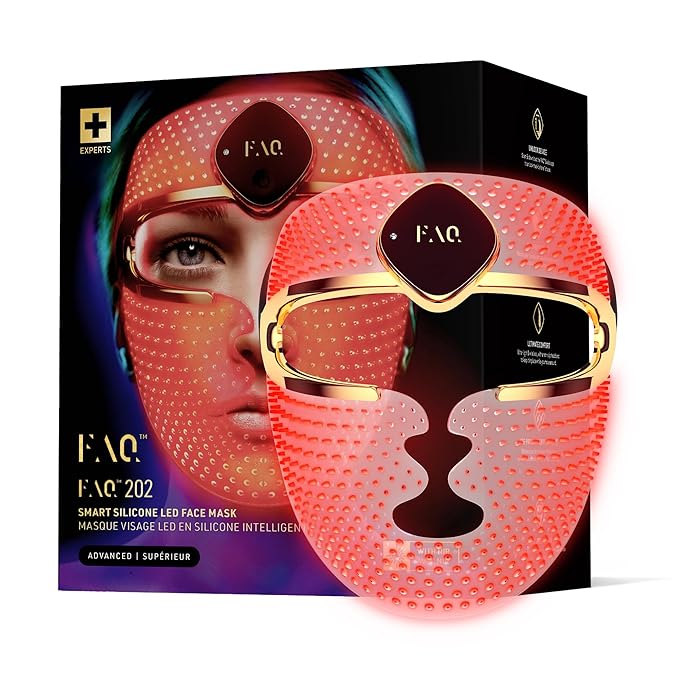 FAQ 202 - Advanced 7 LED lights Face Mask - Wireless Face Masks Beauty - 600 Glow Points - Wearable Skin Care