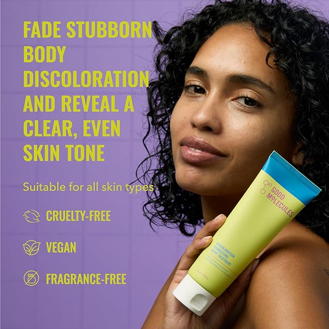 Good Molecules Discoloration Correcting Body Treatment - Anti-Pigment Cream with Niacinamide, Tranexamic Acid - Target Dark Spots and Moisturize - Skincare for Body